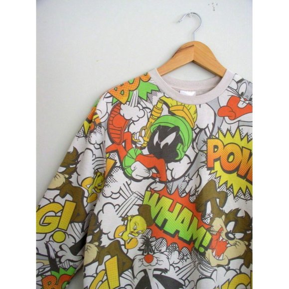 Looney Tunes Mens Vintage 90s Sweatshirt LG - Picture 4 of 6